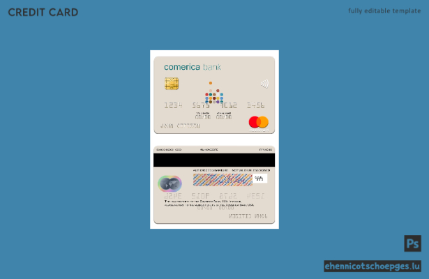 USA Comerica Bank Mastercard Beispielvorschau